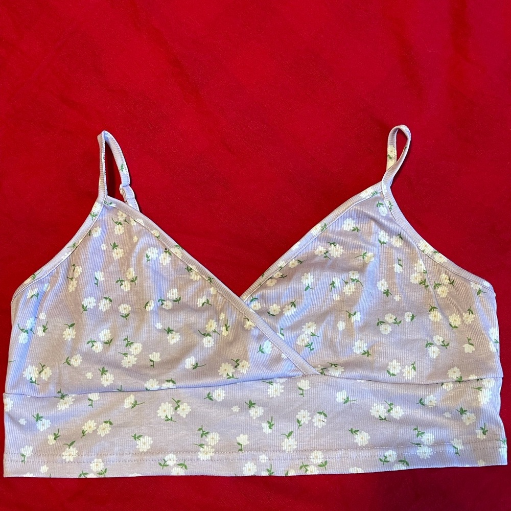 Floral Shein cropped tank top.